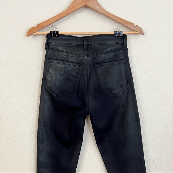 L’AGENCE Marguerite High Rise Skinny Jeans in Black Coated - Picture 7 of 8